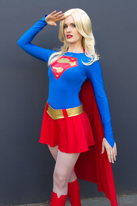 Sexy Fancy Dress Supergirl Halloween Superhero Costume
